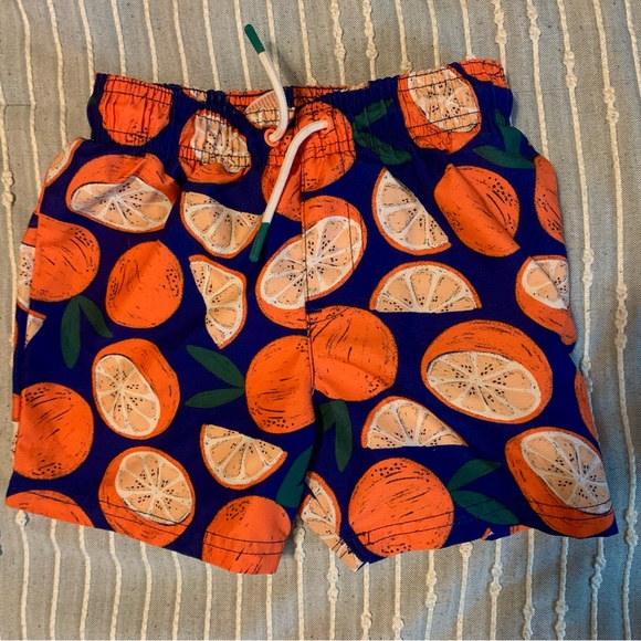 Cat & Jack Other - Cat & Jack Orange and Blue Kids Swim Trunks